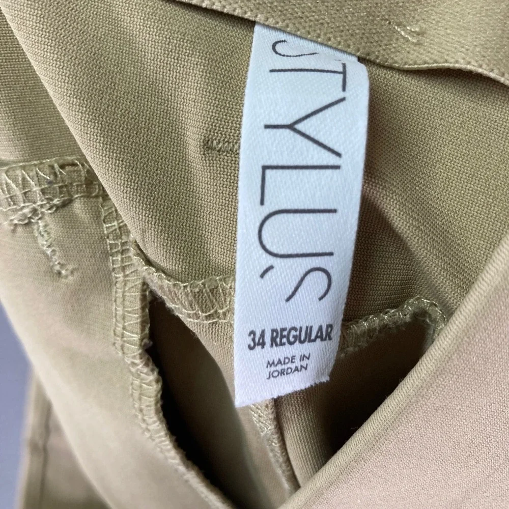 Stylus Men's Khaki Polyester Jogger‎ Pants Size 34 Regular Golf Casual